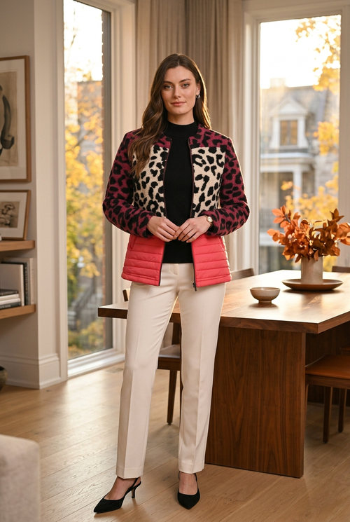 Scorzzo 226014 — Veste ouverte et pantalon ivoire, recevoir à la maison