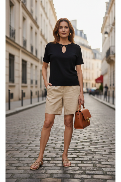 TEJ998 – Short beige Paris
