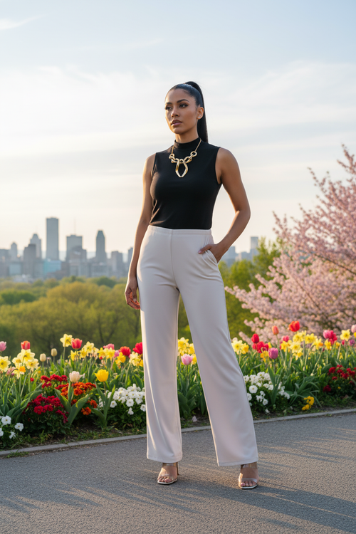 Tenue sophistiquée au parc du Mont-Royal