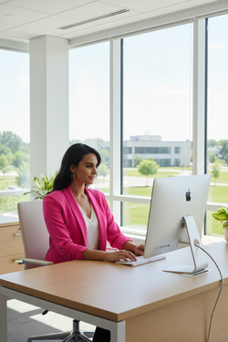 Veston rose au bureau