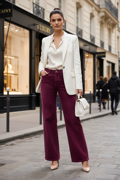 Vin – Look 3 : Veston blanc enfilé